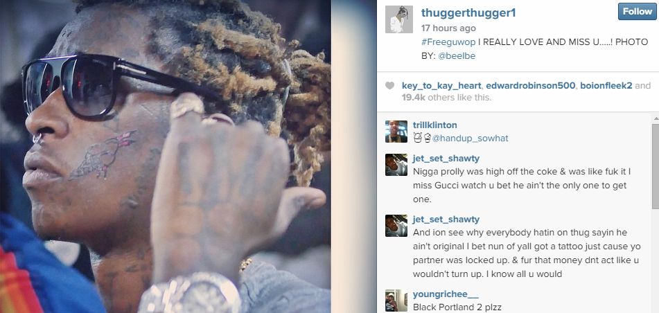 Young Thug Honors Gucci Mane with Ice Cream Face Tattoo