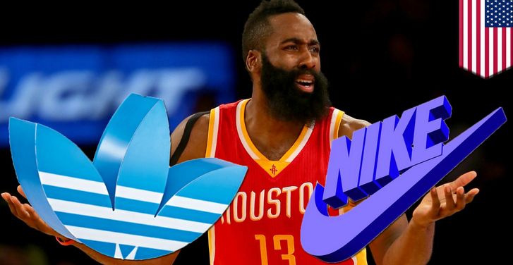 New Adidas pitchman James Harden can't wear Air Jordans anymore