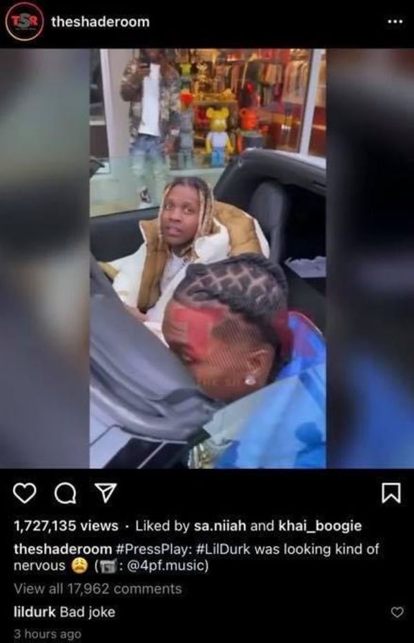 Lil Durk Explains Why He Was Look So Shook After Getting In Car With L Hip Hop Lately