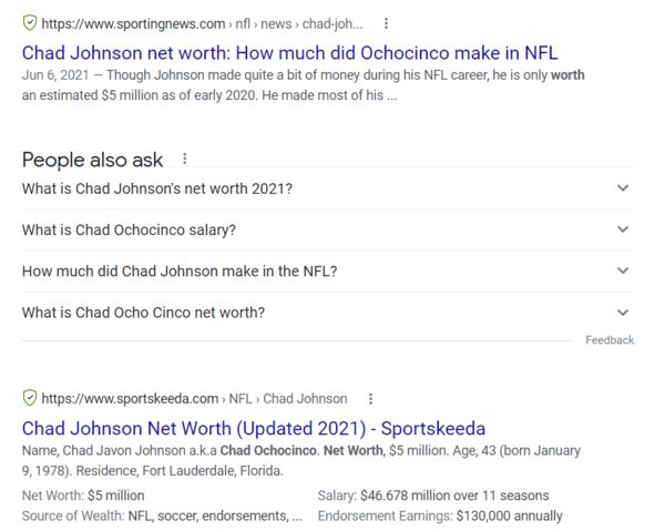 Chad Ochocinco Johnson Net Worth