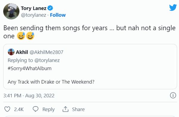 Rap-Up - Tory Lanez says Drake and The Weeknd have not