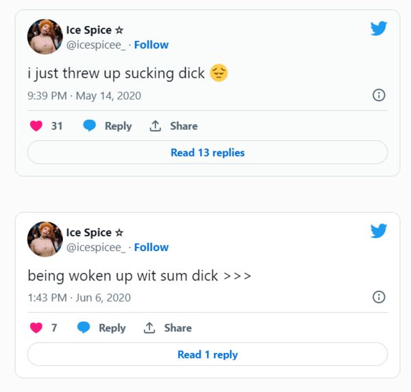 Ice Spice Tweeted Out Some Crazy Sexual Stuff Before She Was Famous Hip Hop Lately