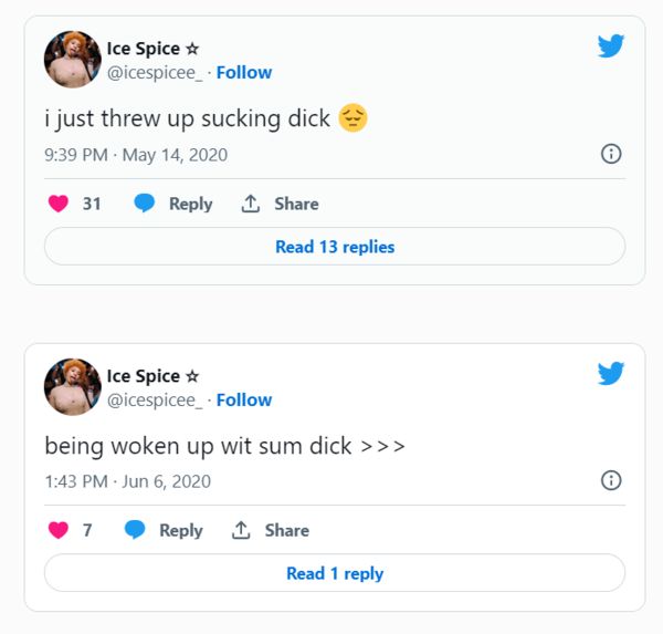 Ice Spice Tweeted Out Some Crazy Sexual Stuff Before She Was Famous Hip Hop Lately 