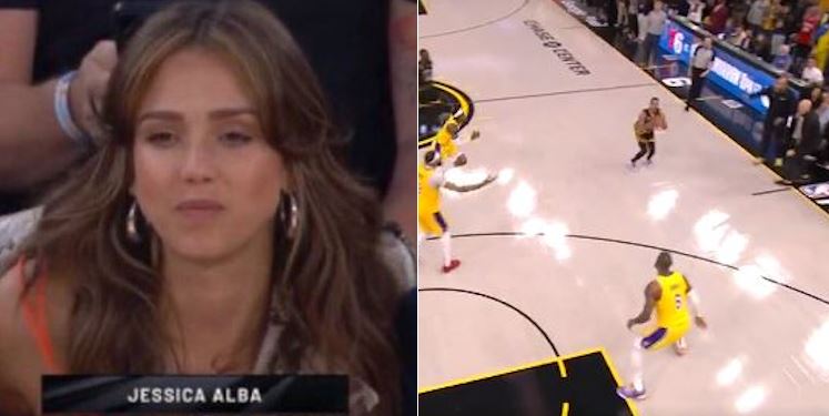NBA fans joke Jessica Alba was to blame for Jordan Poole's wild three-point  attempt but their theory has a problem