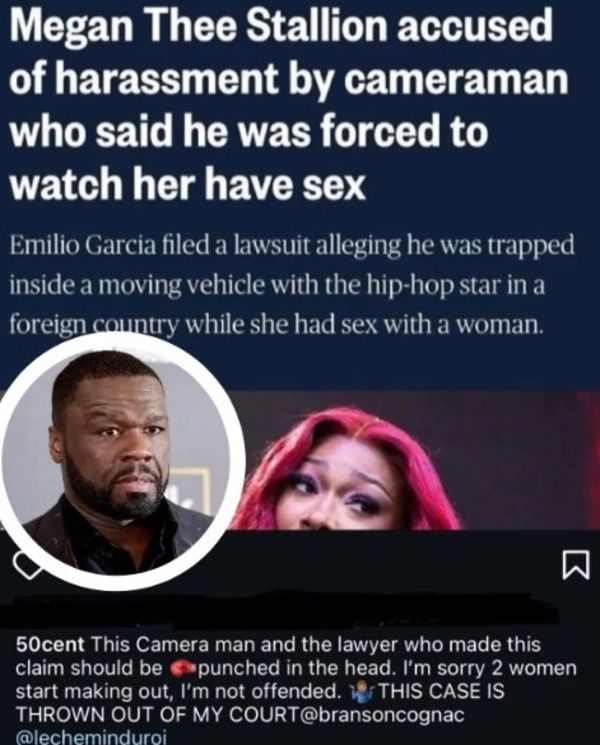 50 Cent Wants The Guy Suing Megan The Stallion Physically Assaulted ...