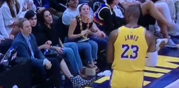 Watch LeBron James Scare A Lady On the Sideline
